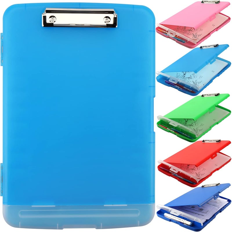 SFLHHDM Clipboards with Pen Holder, Legal Size Nursing Clipboard with Storage, Plastic Clip Board for Writing, Lightweight Cute Clipboard Storage with Low Profile Clip for Work, Office - Image 1